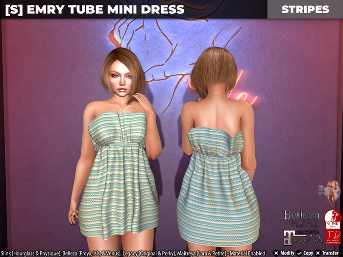[S] Emry Tube Mini Dress Stripes