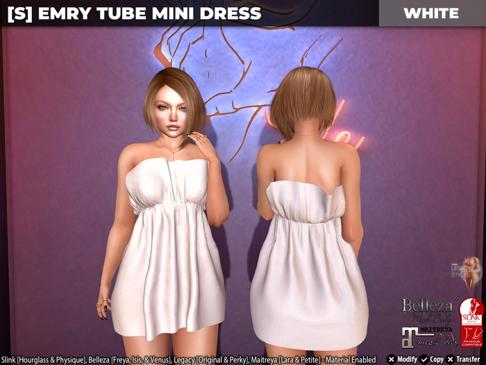 [S] Emry Tube Mini Dress White