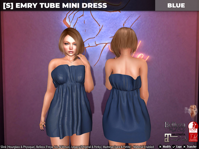 [S] Emry Tube Mini Dress Blue