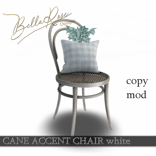 [BR] Cane Accent Chair white