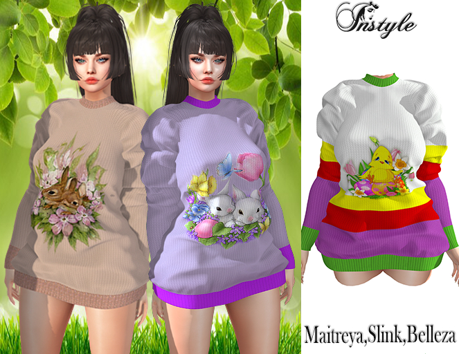 InStyle-Sweater Easter Patterns -v3 /Maitreya,Slink,Belleza/