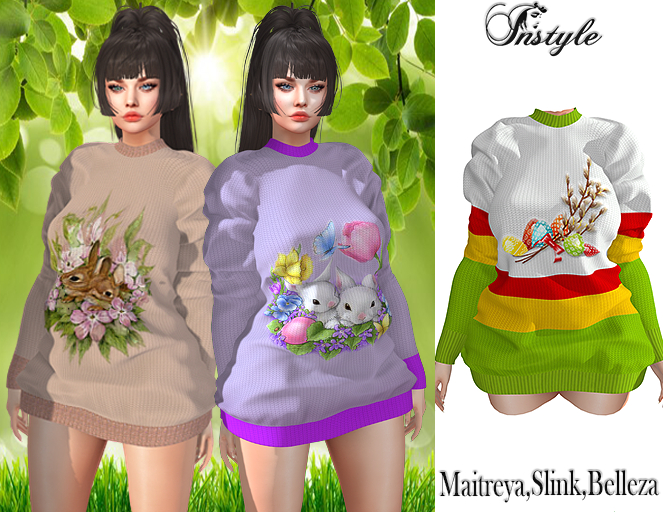InStyle-Sweater Easter Patterns GiftInStyle-Sweater Easter Patterns Gift /Maitreya,Slink,Belleza/
