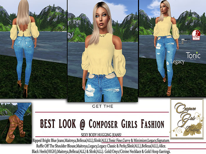 !CGF-*Rylee* Bright Blue Jeans Outfit