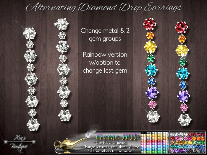 Diamond Drop Earrings Alternating