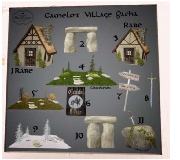 Bee Designs Camelot Village Gacha 3 RARE