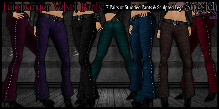 :::Sn@tch Fangbanger Velvet Pants:::