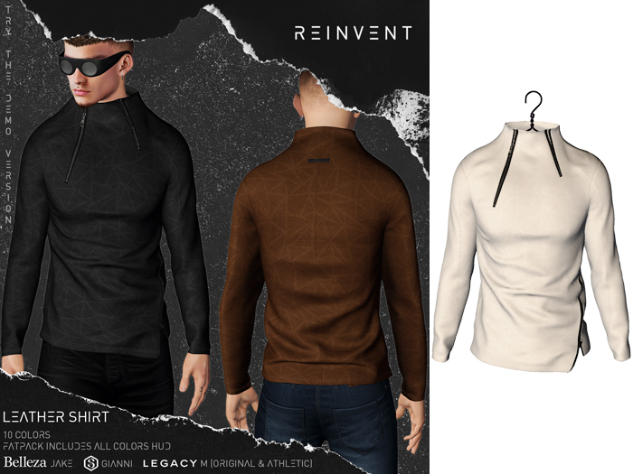REINVENT I Leather shirt I Milk [Belleza Jake, Signature Gianni, Legacy male (original & athletic)]