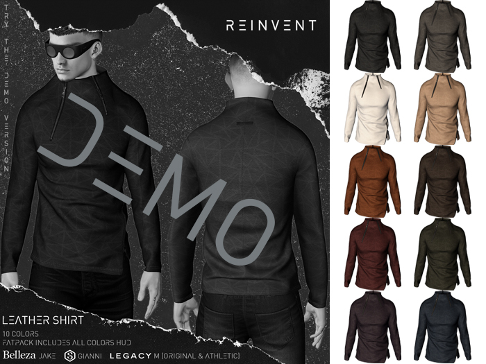REINVENT I Leather shirt I DEMO [Belleza Jake, Signature Gianni, Legacy male (original & athletic)]