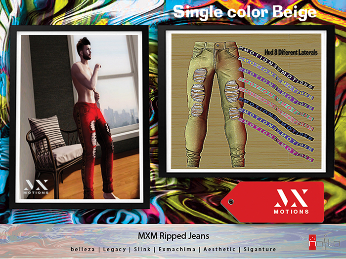 MXM Ripped Jeans Pack Beige