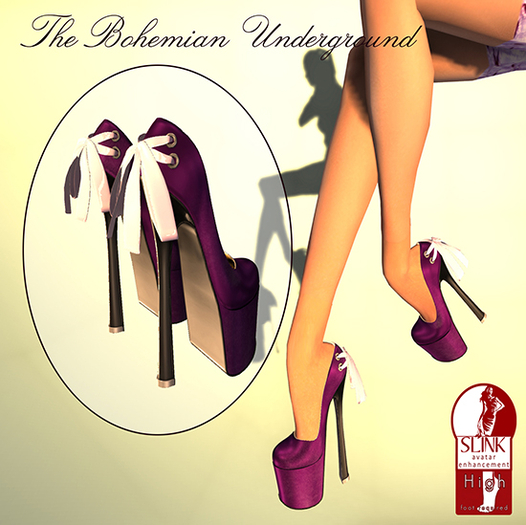 Purple & Pink Satin Ribbon Heels - Slink Hi Only