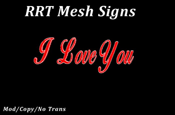 RRT Mesh Sign: I Love You (Red/White)