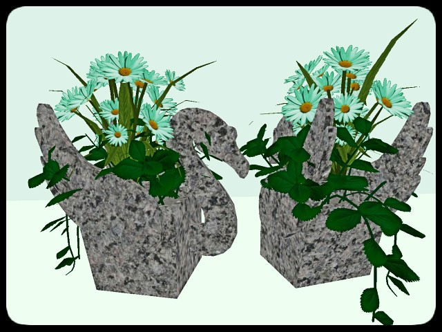 [AE] Garden Store - Marble Swan Planter - green