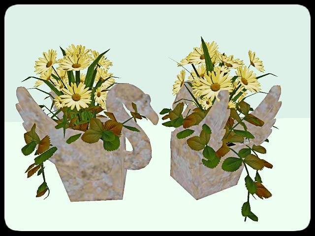 [AE] Garden Store - Marble Swan Planter - yellow
