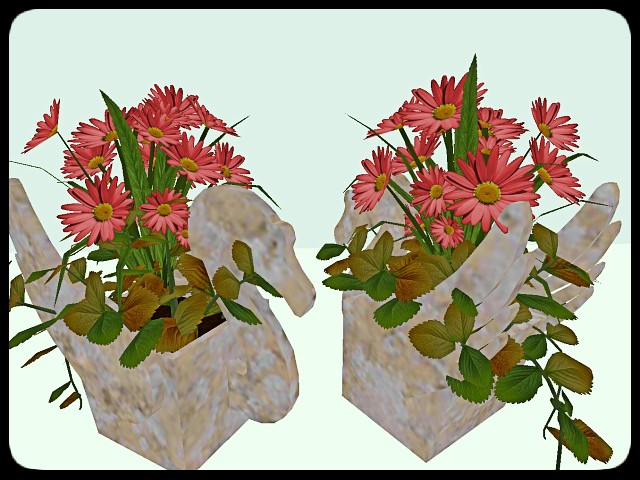 [AE] Garden Store - Marble Swan Planter -red