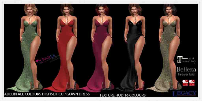 RADEX F101Mesh Adelin All Colours DEMO  Highslit Cup Gown Dress