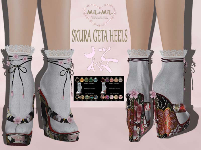 [Mil*Mil]2101 Sakura Geta Heel // FATPACK
