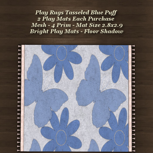 Play Rugs Tasseled Blue Puff