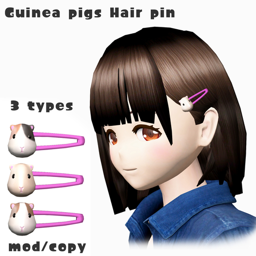 Guinea pigs hair pin