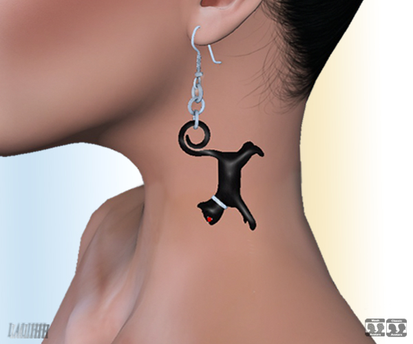 {LD}FULLPERM-Earring Black Cat