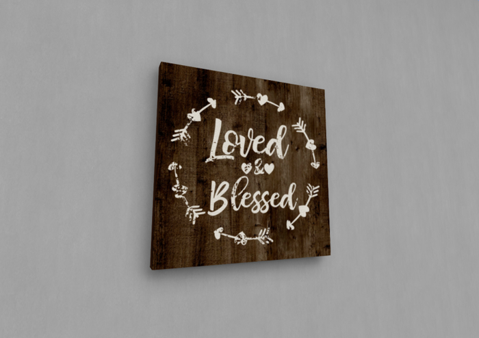 "Loved & Blessed" Rustic Wood Sign, Farmhouse decor