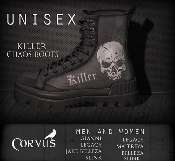 Corvus : Killer Chaos Boots Unisex