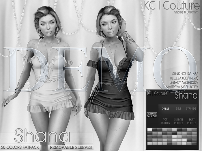 *DEMO* -KC- SHANA RUFFLES DRESS / MAITREYA LEGACY FREYA ISIS HG