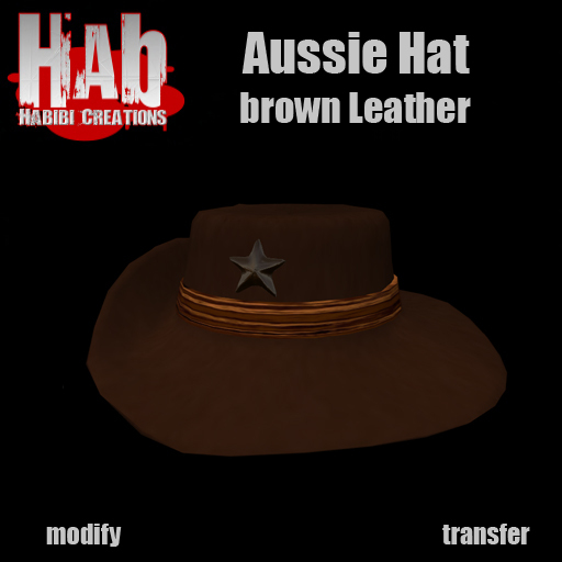 Aussie Hat brown leather