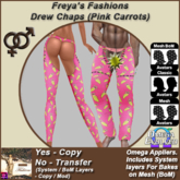 Freya's Fashions Drew Chaps (Carrots Pink) - inc Bakes on Mesh (BoM)