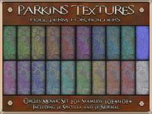 Parkins Textures - Circles Mosaic Set - 20x Full Perm 1024 Seamless - Stone, Tile, Floor, Courtyard, Garden, Wall, Path