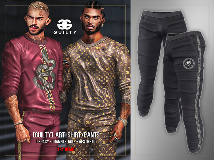 GUILTY 052 Art Pants Greek/Black