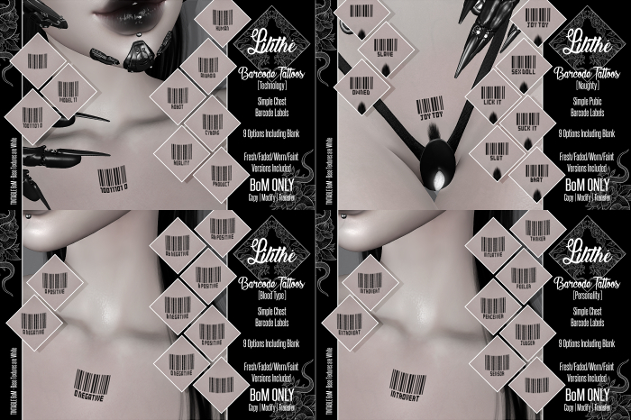 Lilithe'// Barcode Tattoos [FATPACK]