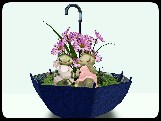 [AE] Garden Store -Umbrella Planter - blue