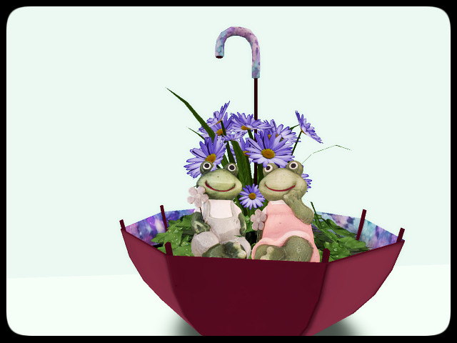 [AE] Garden Store -Umbrella Planter - red