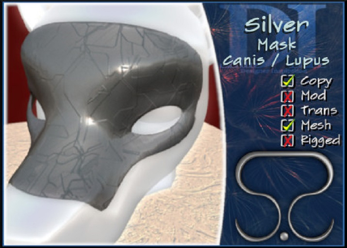 {DI} Silver Mask  For Canis and Lupus Head