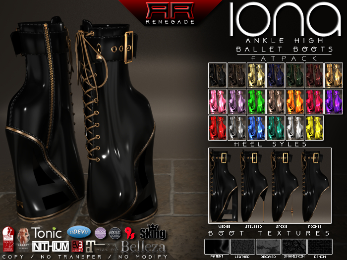 [Renegade] Iona Ankle High Ballet Boots - Fatpack