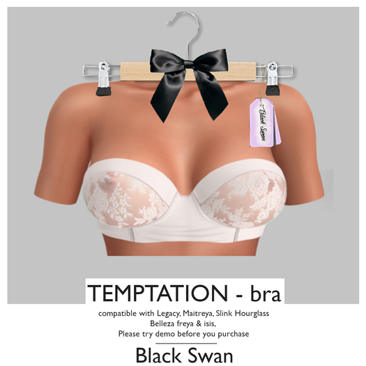 ! Black Swan ! Temptation bra - white