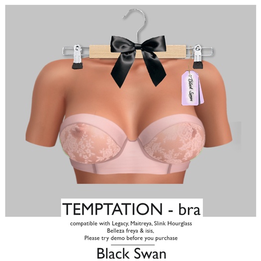 ! Black Swan ! Temptation bra - pale rose