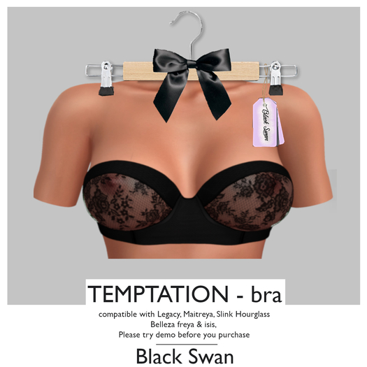 ! Black Swan ! Temptation bra - black
