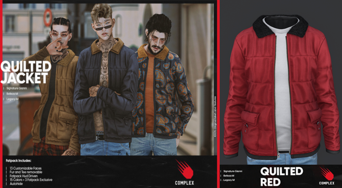 [COMPLEX] QUILTED JACKET - RED