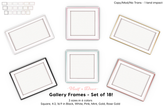 +Half-Deer+ Gallery Frame [Set of 18]