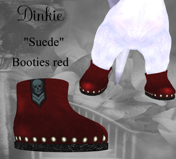 *Lp* DINKIE Suede Booties Red