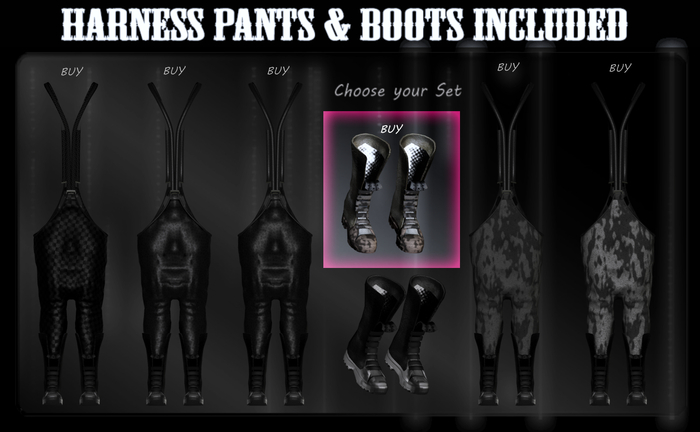 [R Arts]  Boots Pattern. For Harness R Pants . 