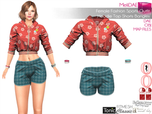 Dae, Obj, FBX, And Texture Files Female Fashion Sports Outfit Hoodie Top Shorts Bangles Slink Maitreya Belleza Tonic 