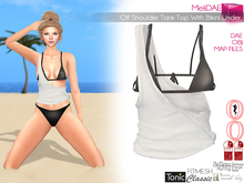 Dae, Obj, FBX, And Texture Files Off Shoulder Tank Top With Bikini Under Maitreya Slink Belleza Tonic Ocacin