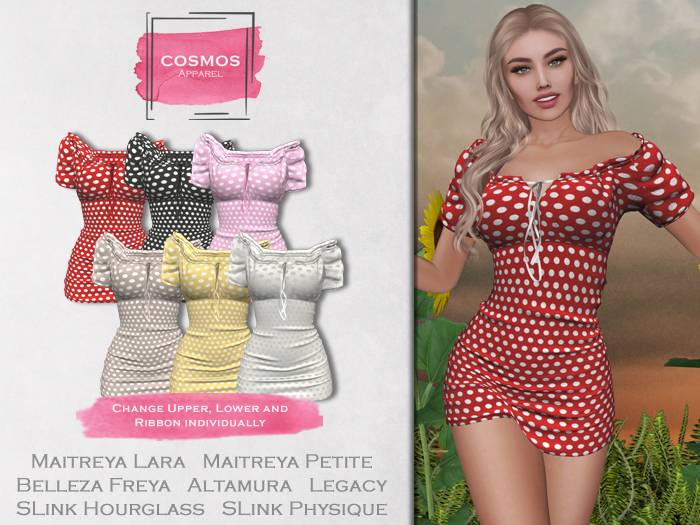 [COSMOS] Paula Summer Dress Dots / 6 Colors Fatpack