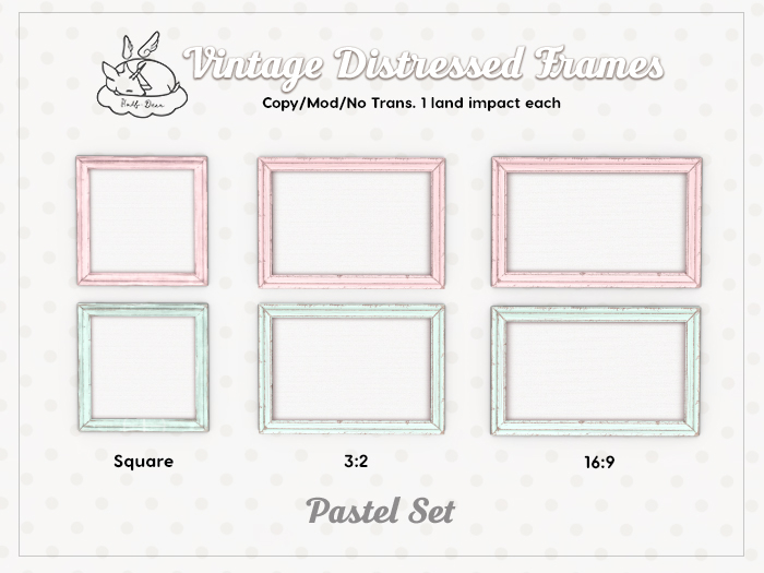 +Half-Deer+ Vintage Distressed Frame [Pastel Set]