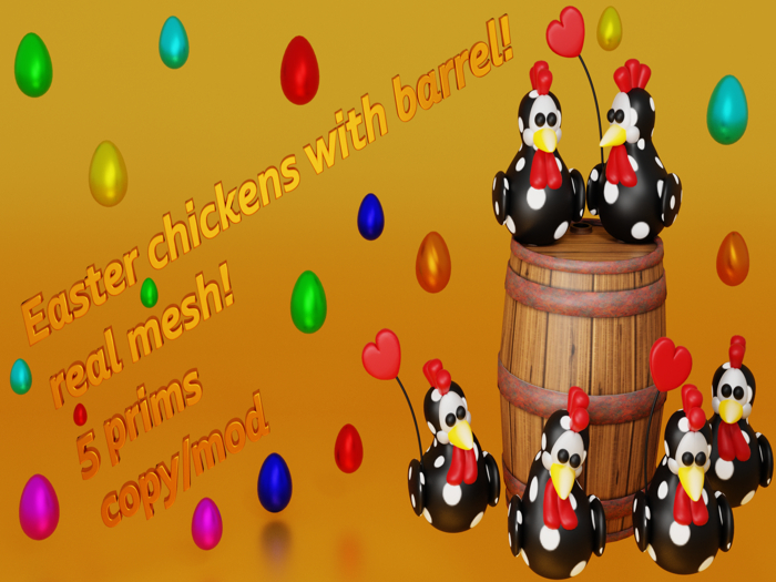 easter chicken barrel real mesh boxed 