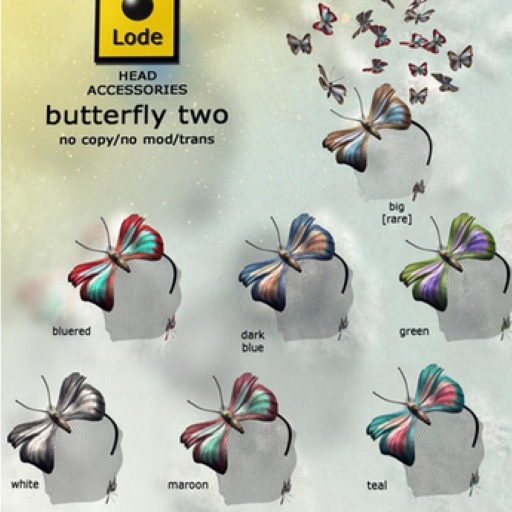 *LODE* Headwear - Butterfly Two [maroon]