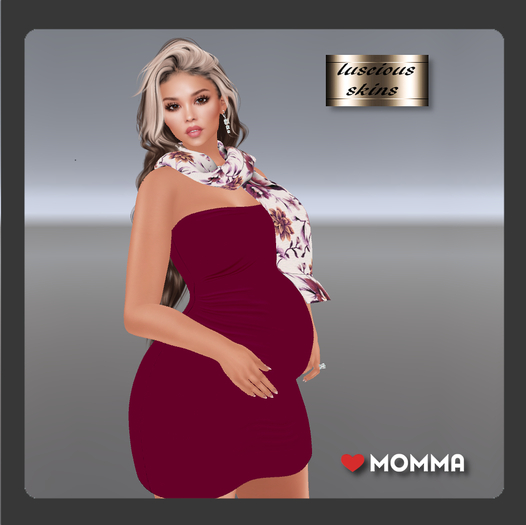 Dianna tube  dress and silk stole cerise for LoveMomma