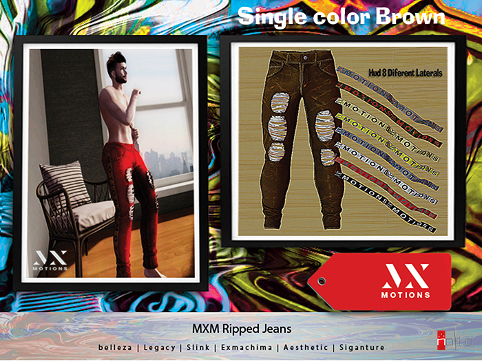 MXM Ripped Jeans Pack Brown